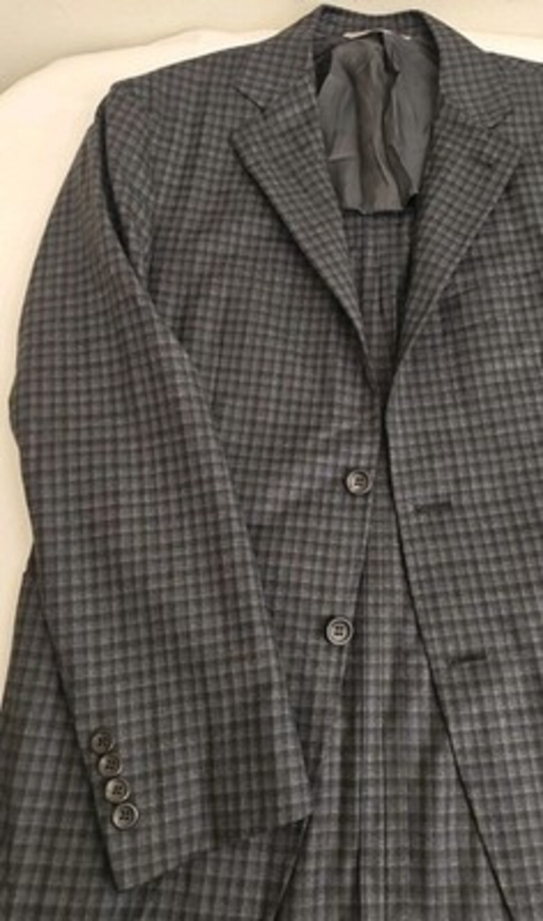 Canali Kei Mens Unstructured Gray Gingham Check 2 Button Sport Coat Size 38S
